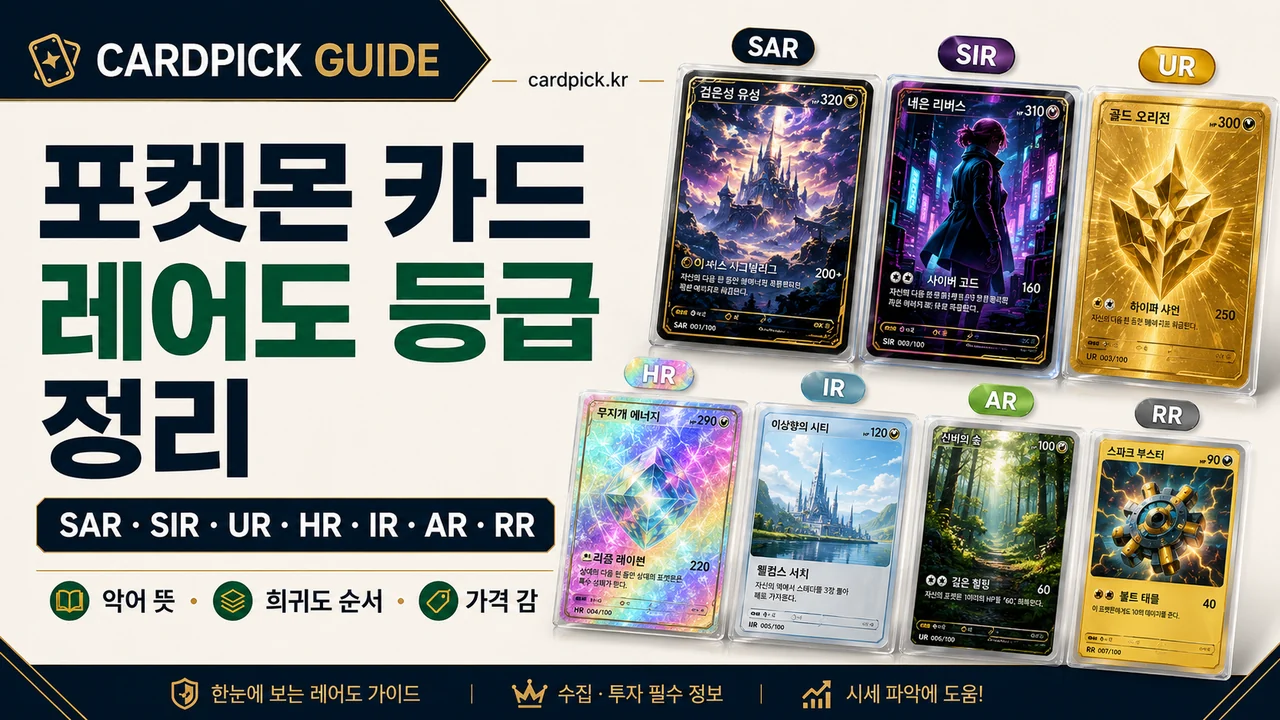 포켓몬 카드 레어도 등급 정리 — SAR · SIR · UR · HR · IR · AR 썸네일