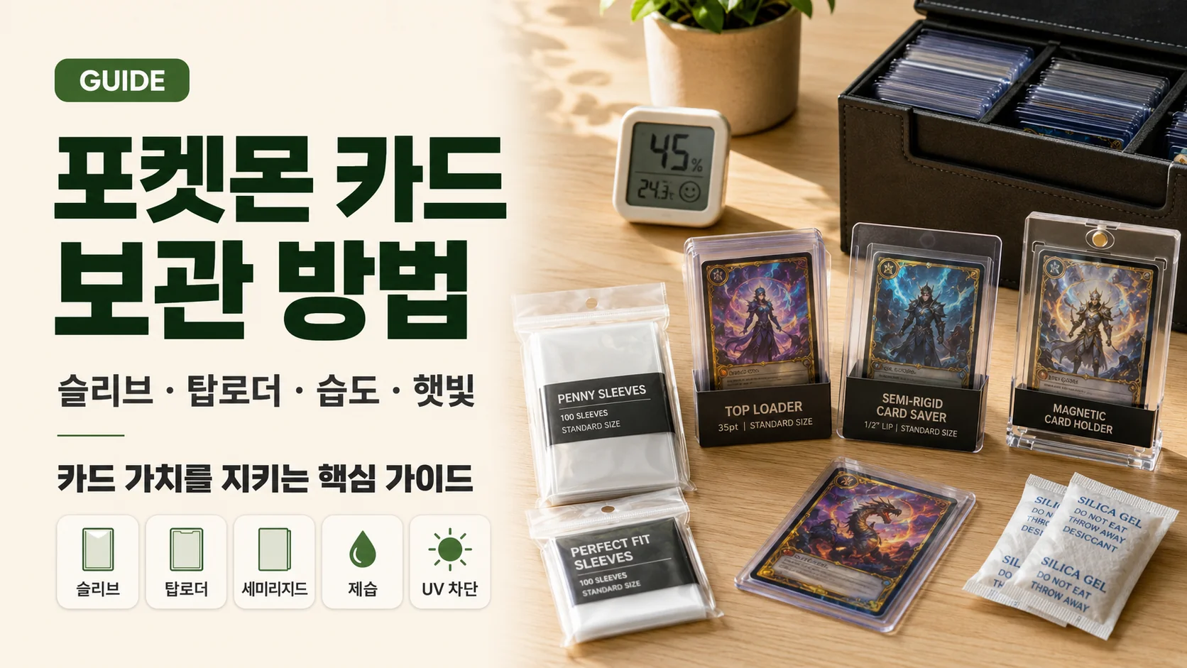 포켓몬 카드 보관 방법 가이드: 슬리브·탑로더·습도까지 썸네일